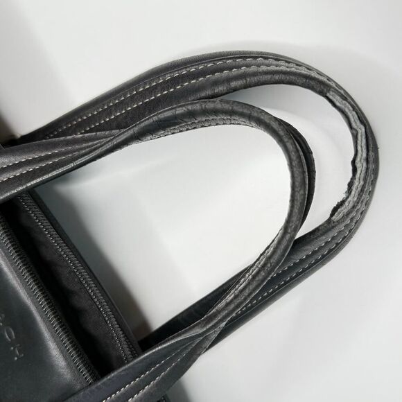 COACH F70707 Lexington Smooth Black Leather Office Commuter Briefcase Laptop Bag - Picture 14 of 16